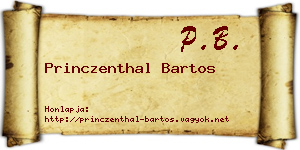 Princzenthal Bartos névjegykártya